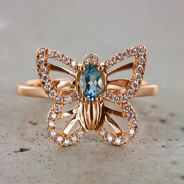 papillon ring aquamarin papillon ring aquamarin