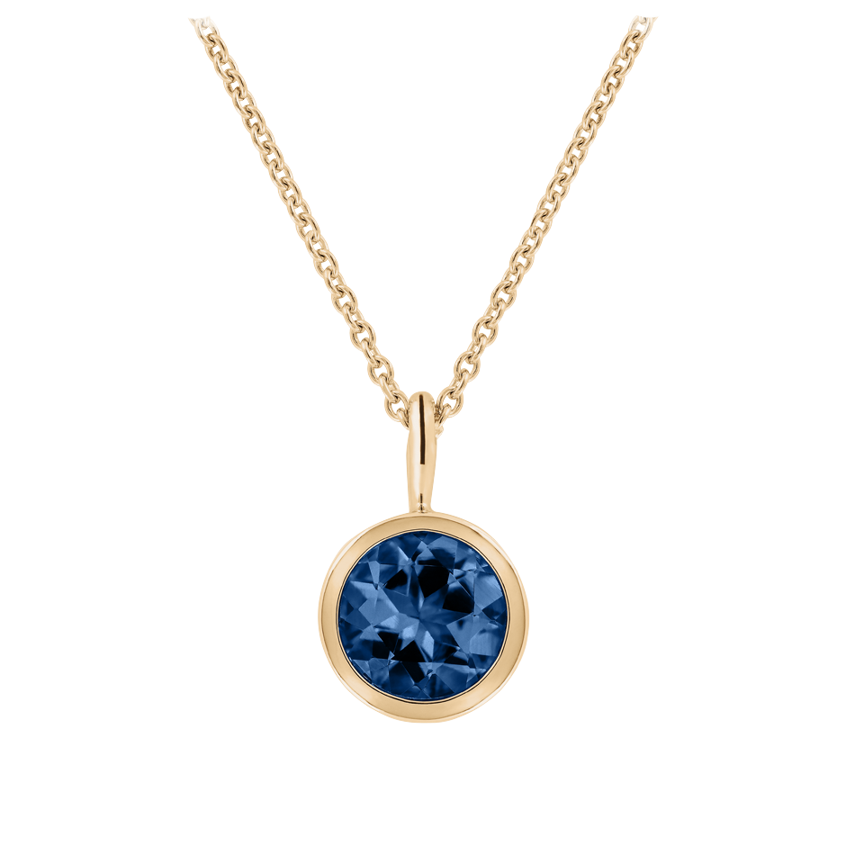Anhänger Zarge Saphir blau mit 0.74 karat Brillant Form Sapphire Gemstone Anhänger Zarge Saphir blau mit 0.74 karat Brillant Form Sapphire Gemstone