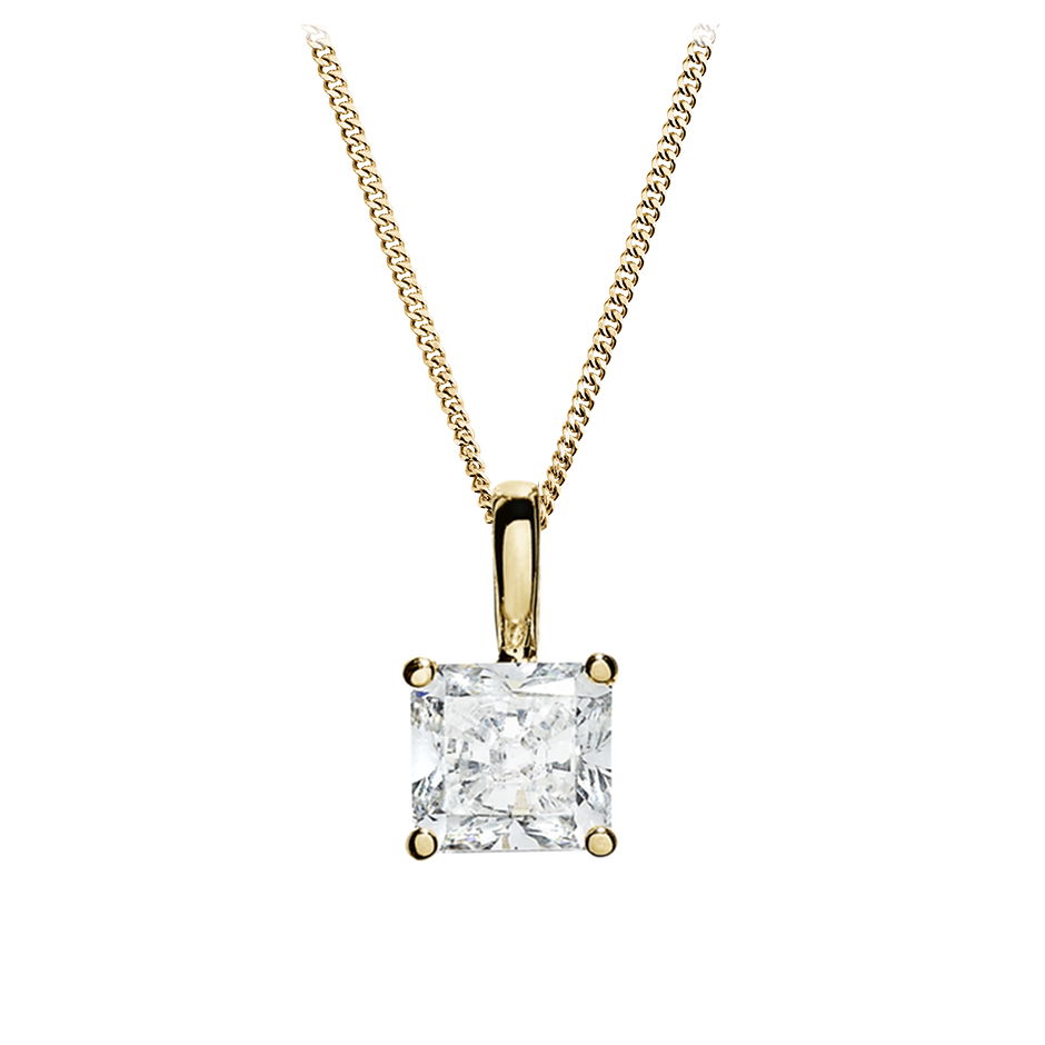 4-Prong Setting with 0.3 carat Princess Shape Natural Diamond 4-Prong Setting with 0.3 carat Princess Shape Natural Diamond