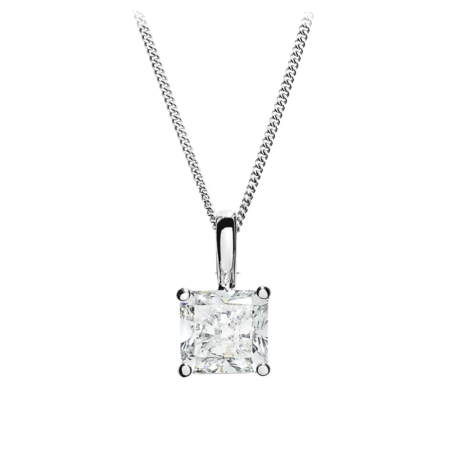 4-Krappenfassung mit 1.01 karat Princess Form Naturdiamant 4-Krappenfassung mit 1.01 karat Princess Form Naturdiamant