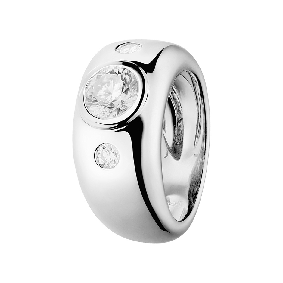Diamantring Naples – breite Ringschiene Diamantring Naples – breite Ringschiene