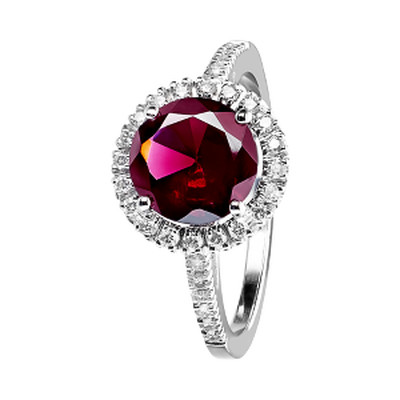 Diamantring Prague Granat Dunkelrot Diamantring Prague Granat Dunkelrot