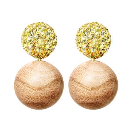 &-Collection Ohrring Peridot & Olivenholz &-Collection Ohrring Peridot & Olivenholz