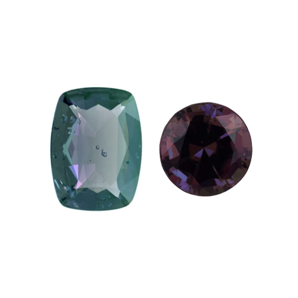 Alexandrite bei Lichtwechsel Alexandrite bei Lichtwechsel