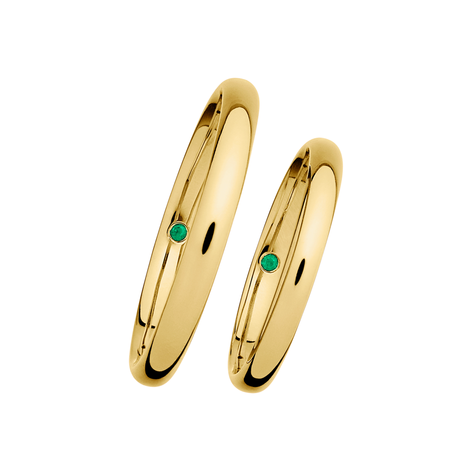 Wedding Rings with Emeralds
