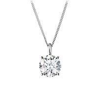 Diamant Anhänger 4-Krappenfassung in Weißgold Diamant Anhänger 4-Krappenfassung in Weißgold