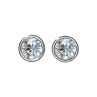 Diamant Ohrstecker Zargenfassung in Weißgold Diamant Ohrstecker Zargenfassung in Weißgold