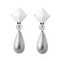 Sugar Loaf Ohrringe Cacholong Weißgold Sugar Loaf Ohrringe Cacholong Weißgold