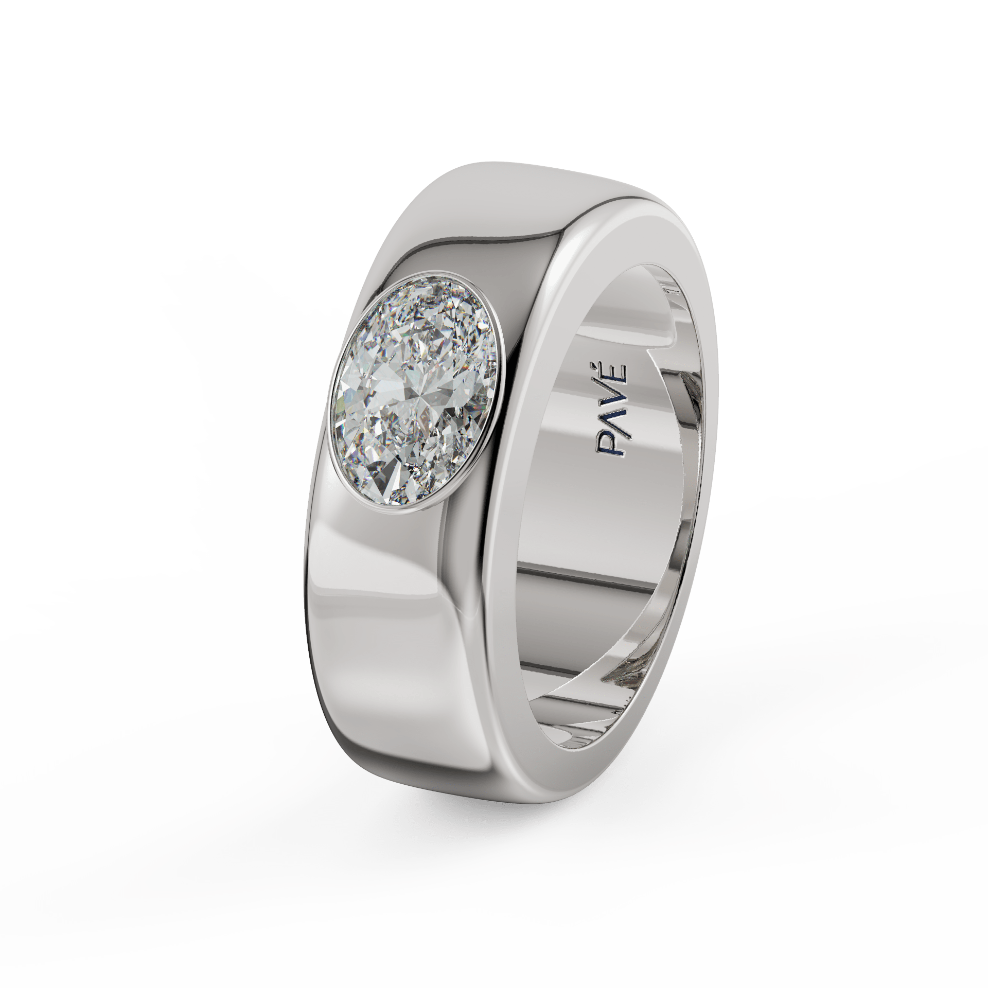 white gold - oval