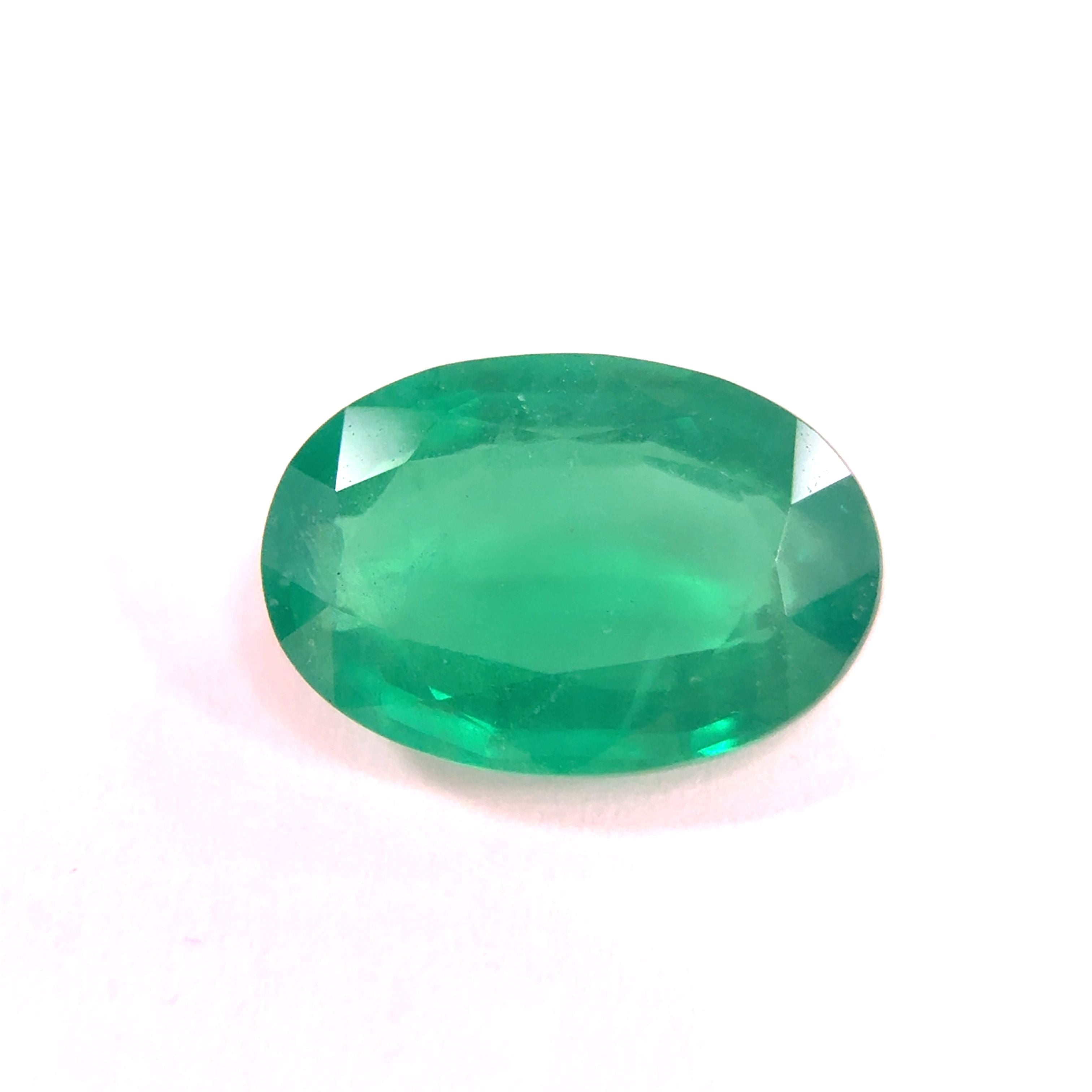 7.77 Karat Oval Form Emerald Gemstone