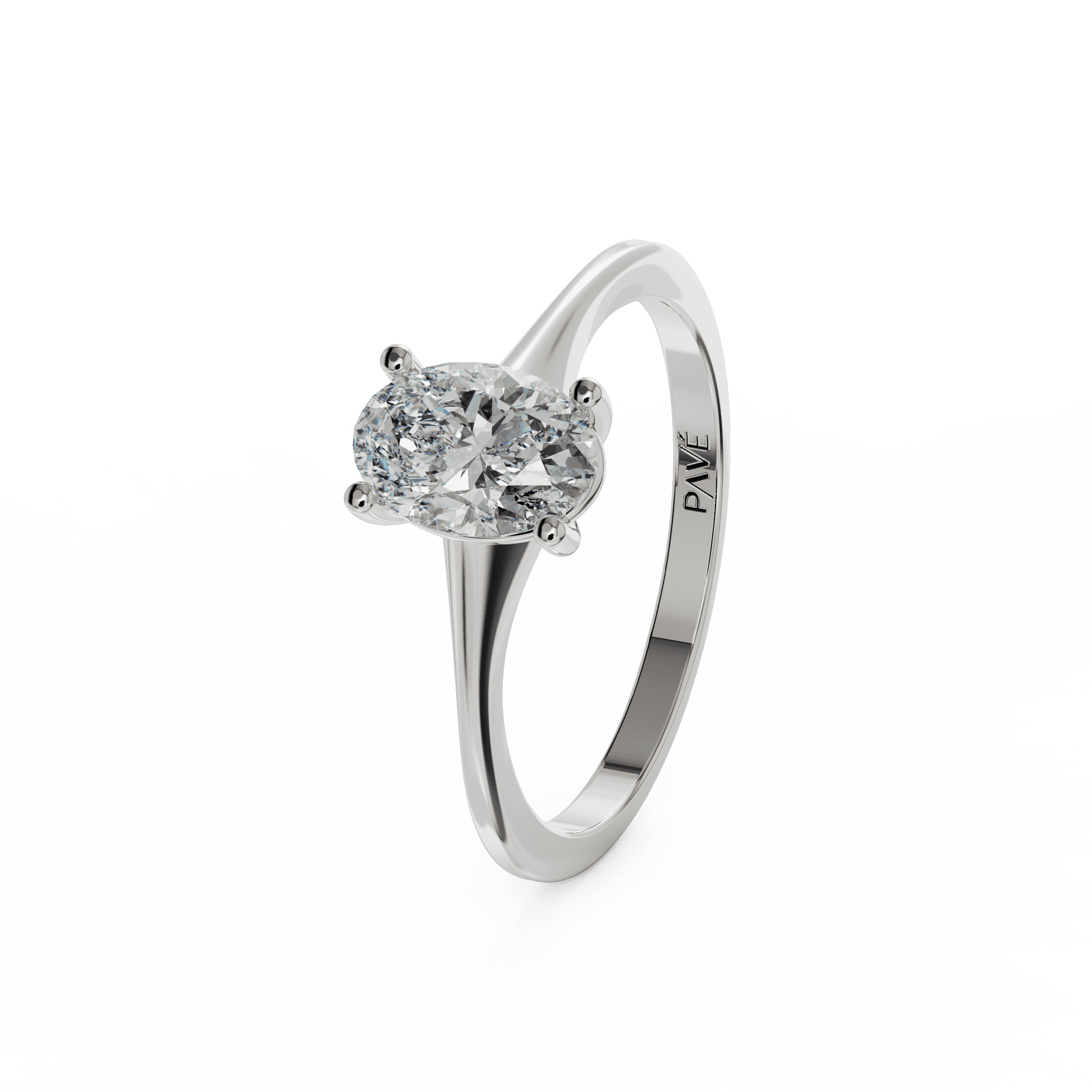 white gold - oval