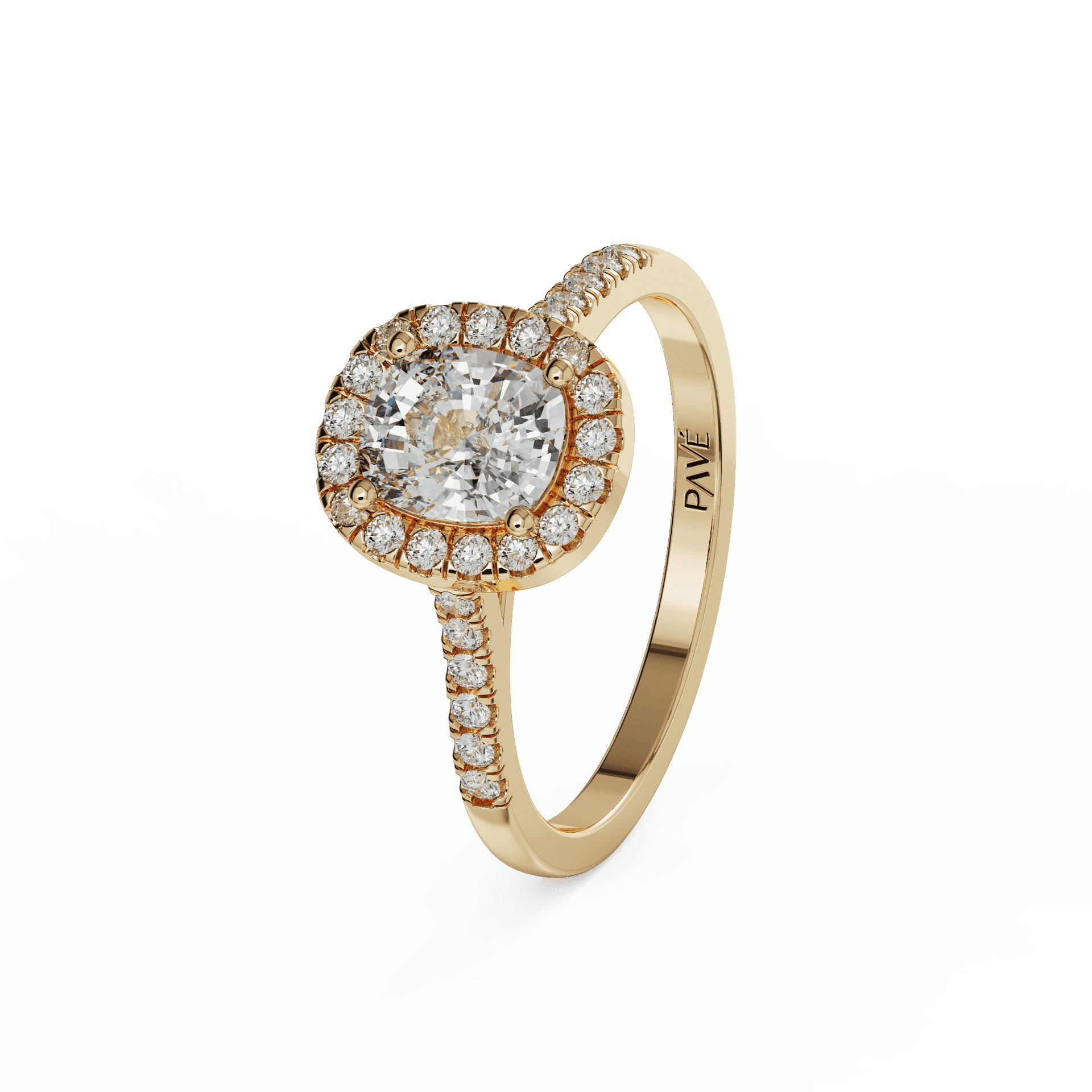 yellow gold - cushion