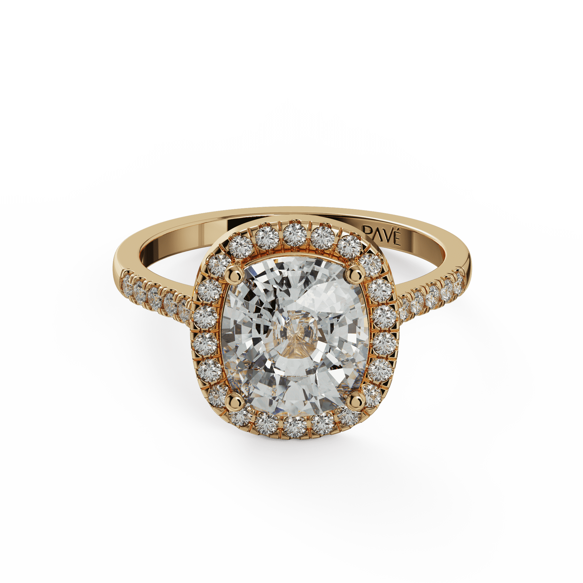 yellow gold - cushion