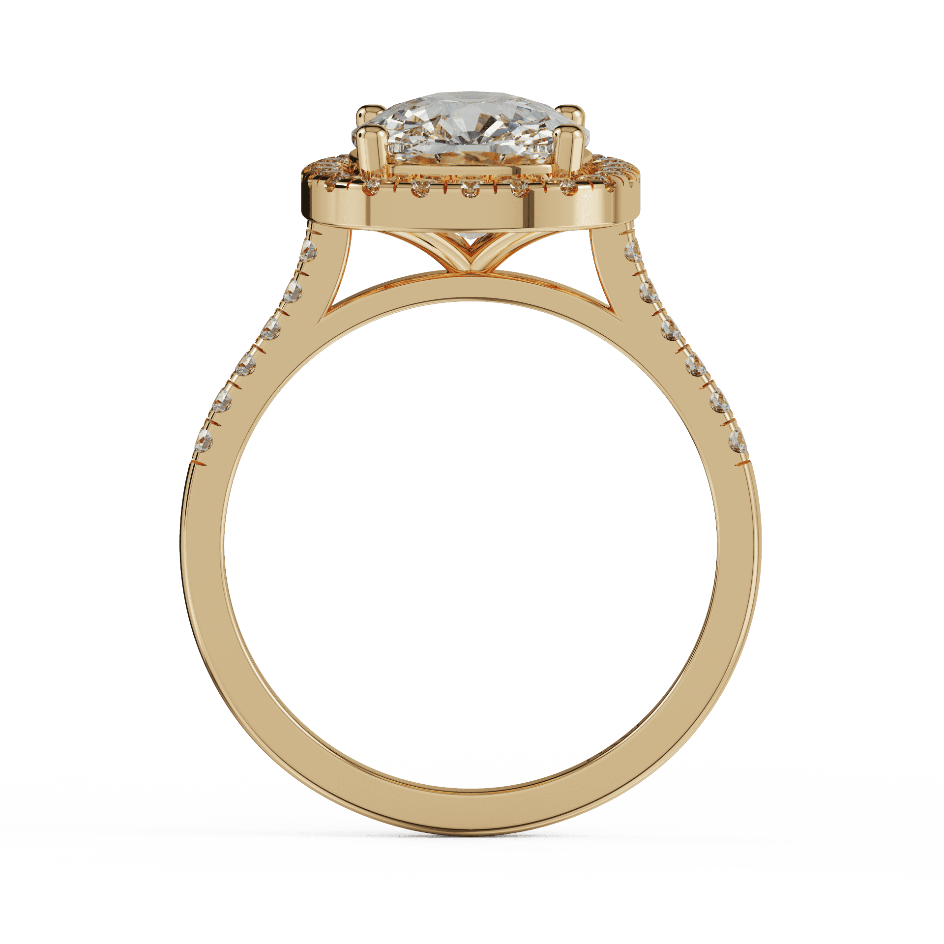 yellow gold - cushion