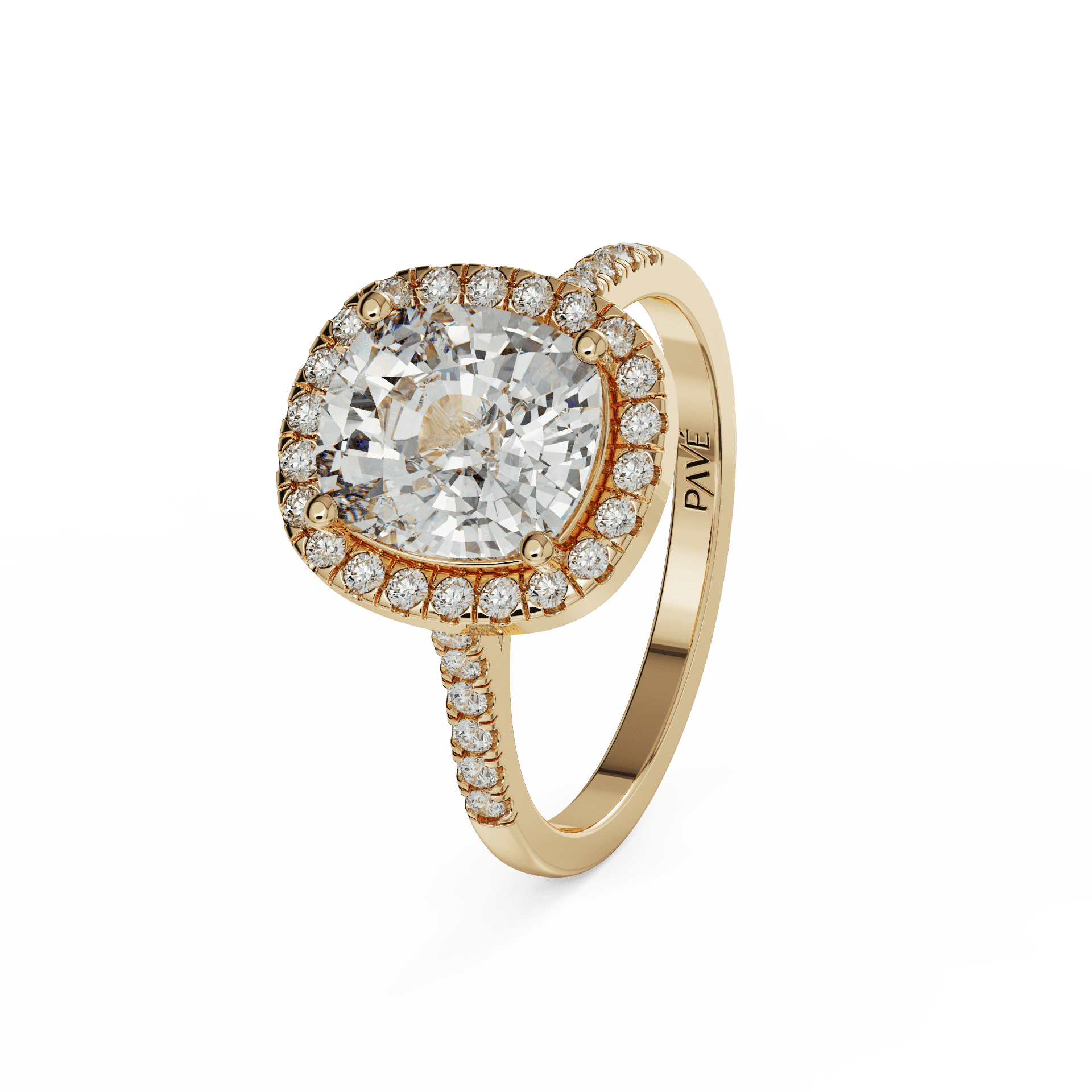yellow gold - cushion