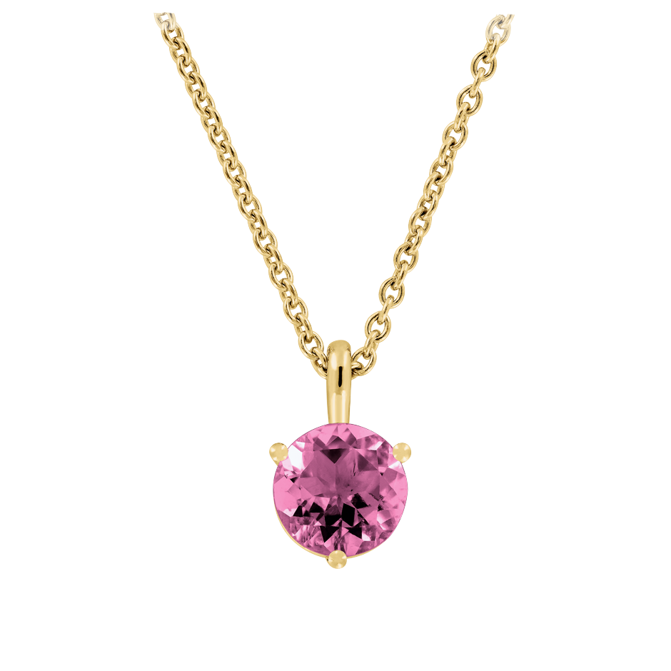 Anhänger 3-Krappen Turmalin rosa mit 1.19 karat Brillant Form Sapphire Gemstone