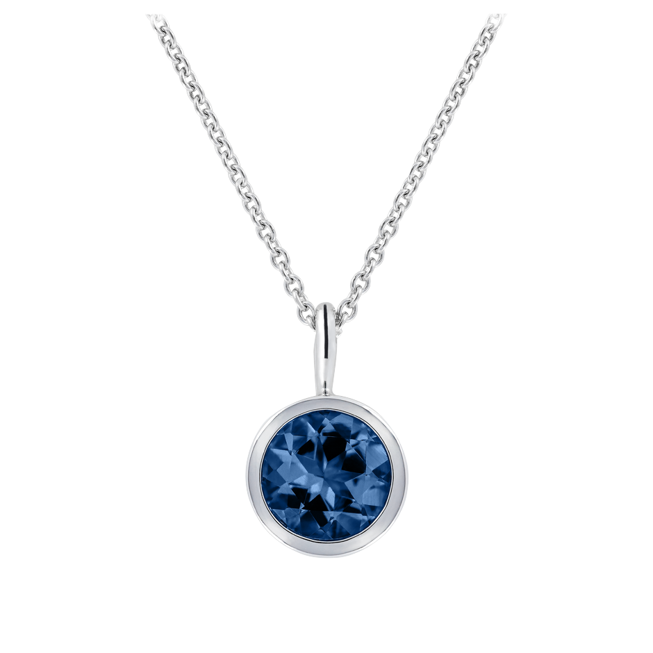 Anhänger Zarge Saphir blau mit 1.07 karat Brillant Form Sapphire Gemstone