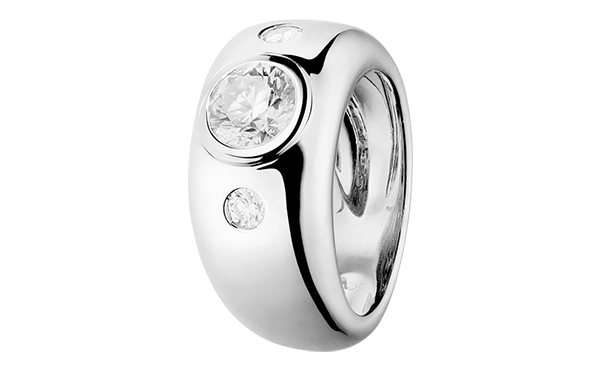 Diamantring Naples mit eingeriebener Fassung