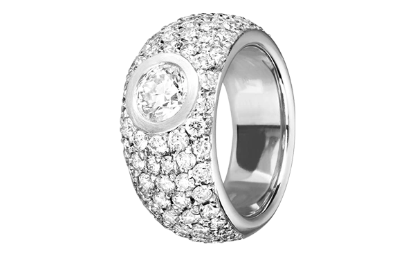 Diamond Snow Ring 77 Diamanten mit Pavé Fassung