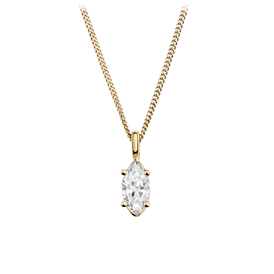 4-Krappenfassung mit 0.7 karat Navette Form Labordiamant