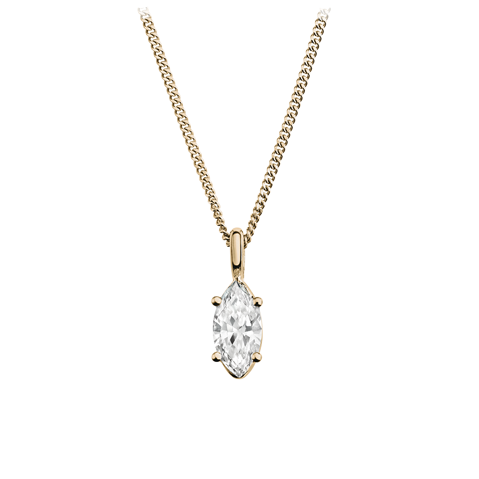 4-Krappenfassung mit 1.01 karat Navette Form Naturdiamant