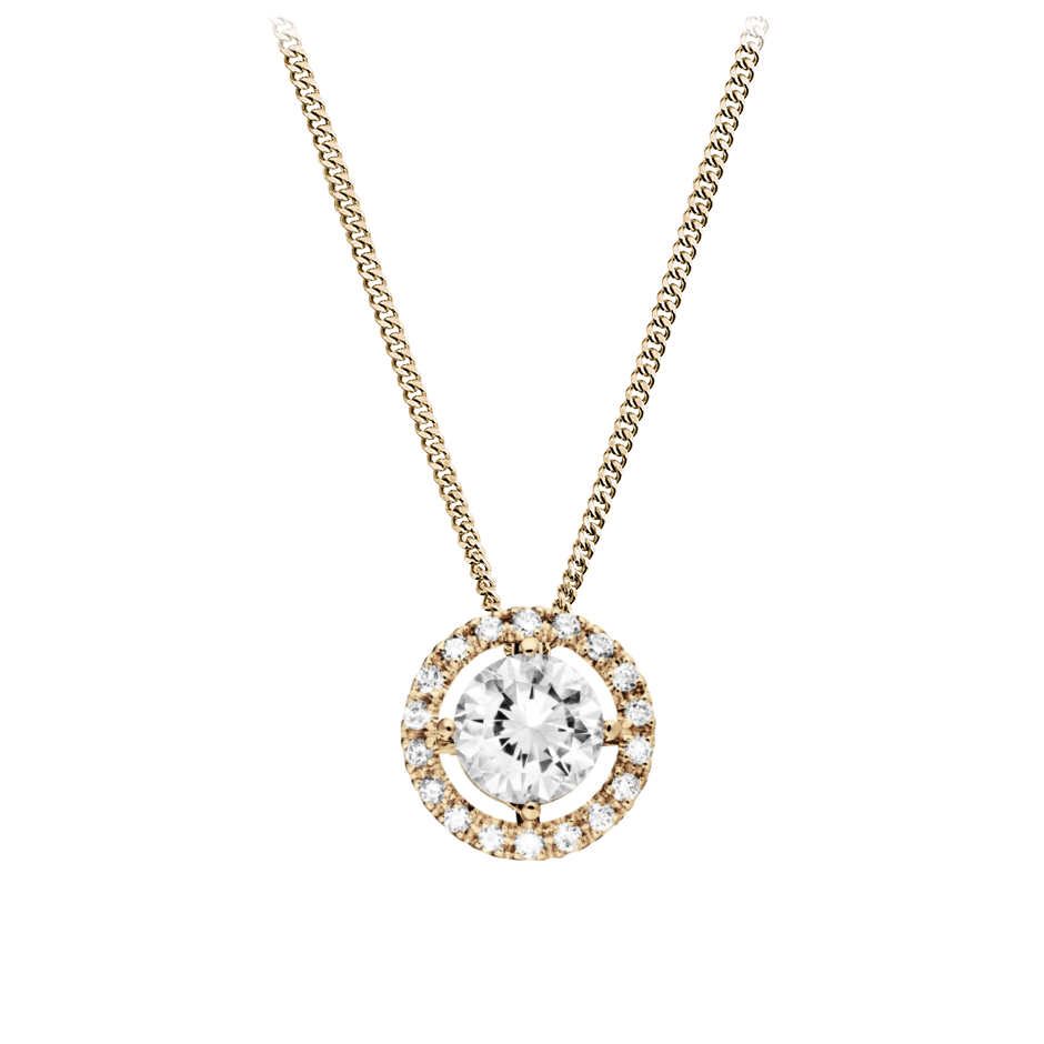 Halo mit 0.18 karat Brillant Form Naturdiamant