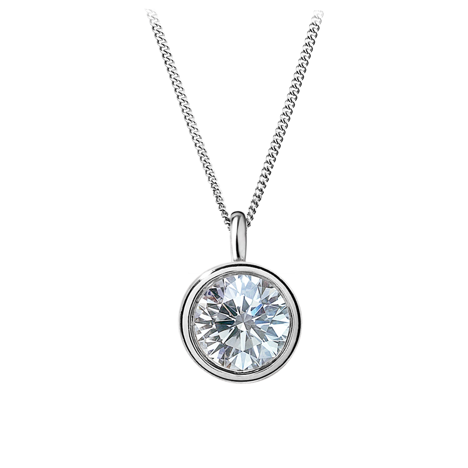 Zargenfassung mit 3.0 karat Brillant Form Labordiamant