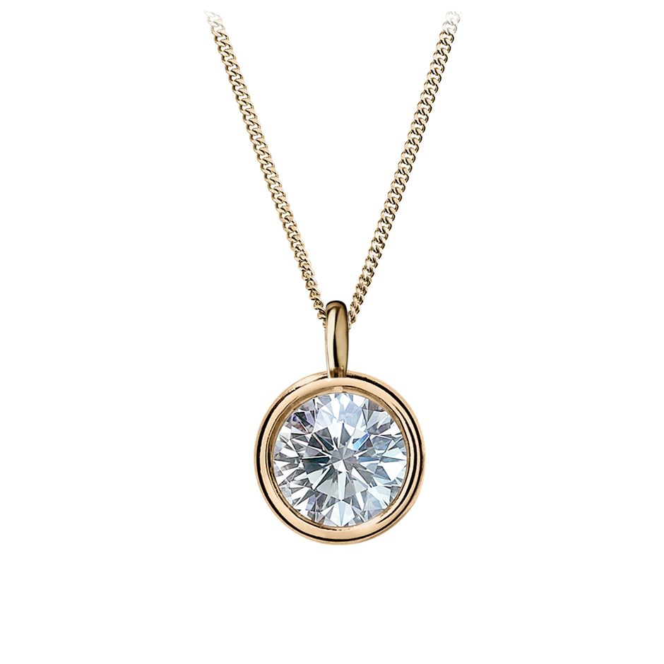 Zargenfassung mit 0.7 karat Brillant Form Labordiamant