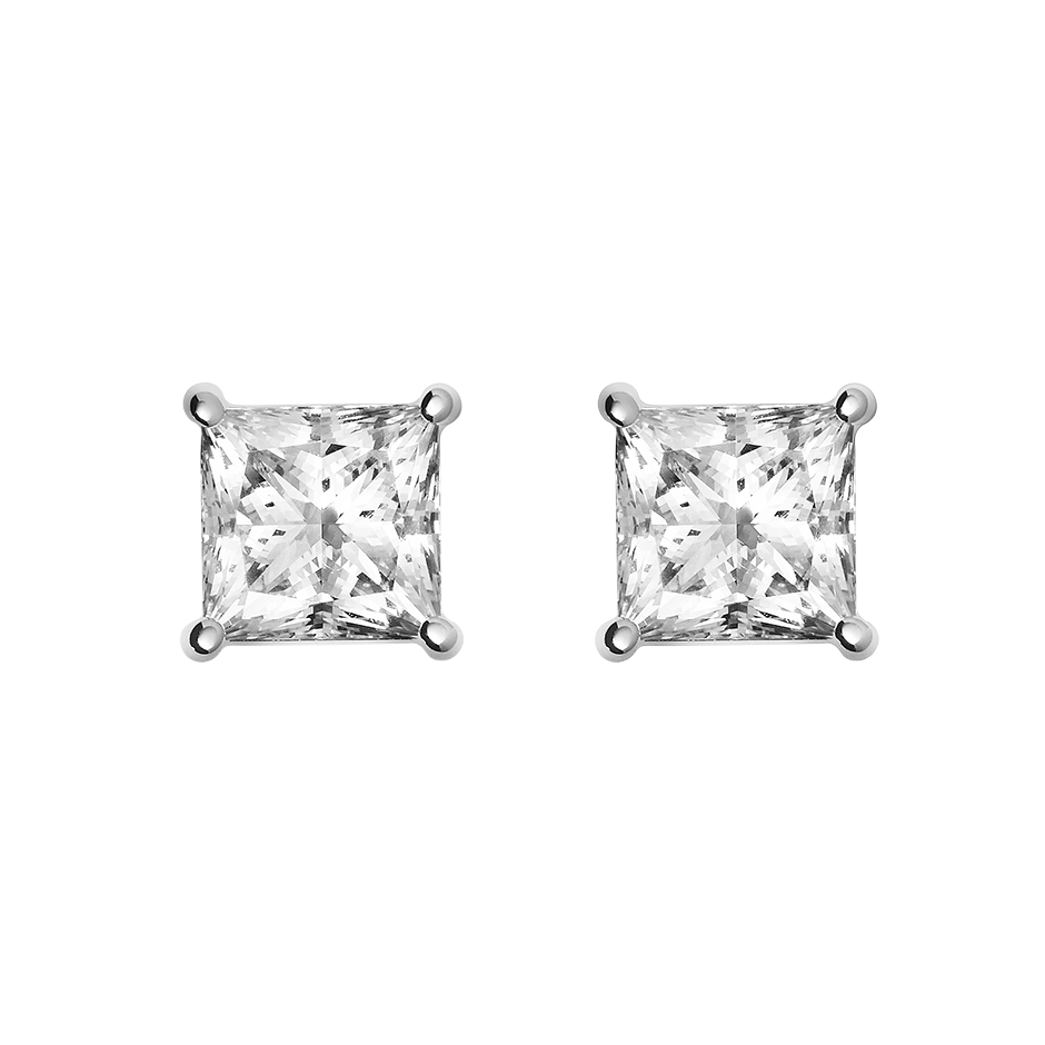 4-Krappenfassung With 4.06 Karat Princess Form Labordiamant