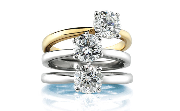 Diamantringe verschiedene Edelmetalle