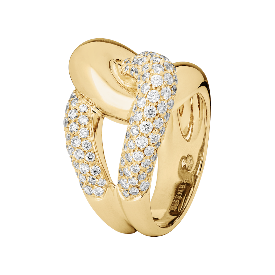 Knot ring Classics with diamonds