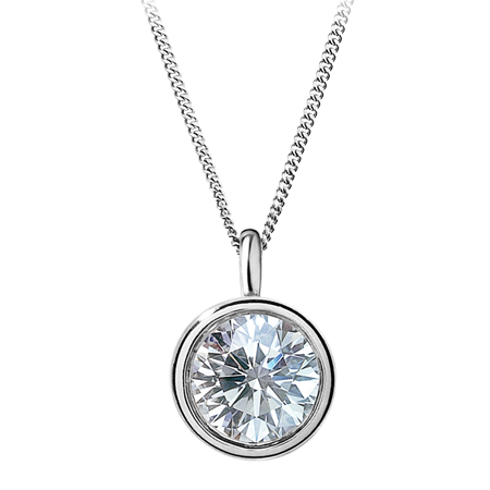 RENÉSIM Diamant-Anhänger Zargenfassung in Weißgold