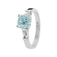 Farbsteinring Platin